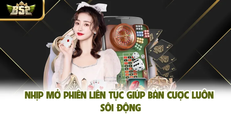 Nhịp mở phiên liên tục giúp bàn cược luôn sôi động