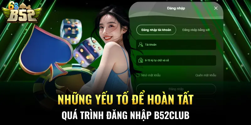Những yếu tố để hoàn tất quá trình đăng nhập B52CLUB